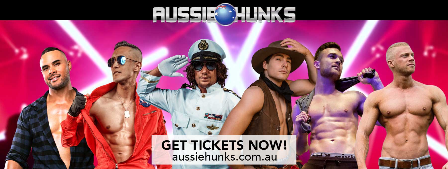 Maxine's Aussie Hunks get tickets banner